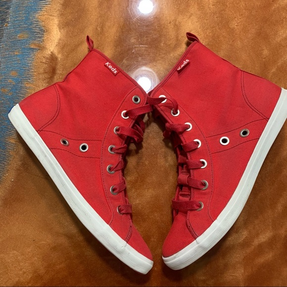 Keds Rookie Loop de Loop High Top Red Lace Up Sneakers size 9 - Picture 2 of 12